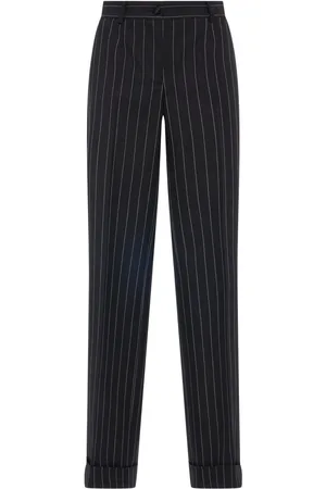 Dolce & Gabbana Pinstripe Wool Blend Straight Pants