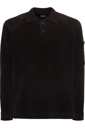 C.P. Company Chenille Cotton Knit Polo Shirt