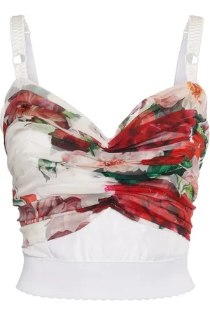 Dolce & Gabbana Flower Print Chiffon Bra Top