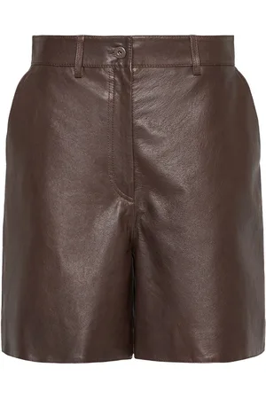 Max Mara Biella Leather Shorts