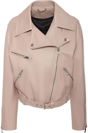 VERSACE Belted Leather Biker Jacket