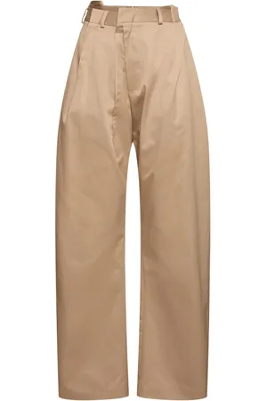 Maison Margiela High Rise Cotton Twill Straight Pants