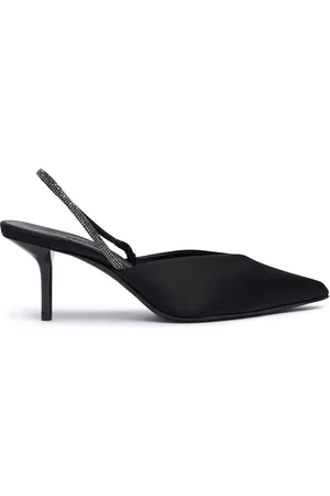 Max Mara 65mm Satin & Crystal Slingbacks