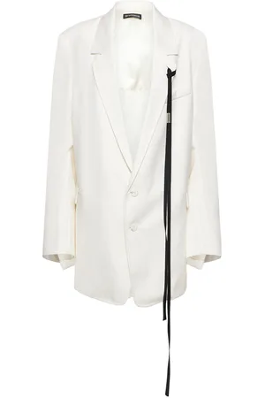 ANN DEMEULEMEESTER Agnes Wool Satin Asymmetric Jacket