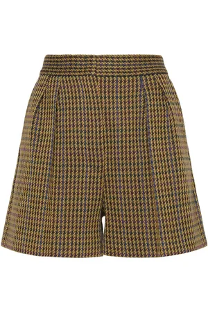 Max Mara Patroni Wool Blend Houndstooth Shorts