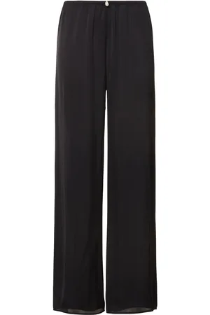 Sara Cristina Playa Silk Wide Leg Pants W/ Pearl