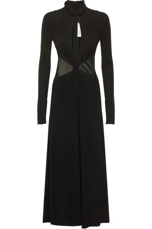Victoria Beckham Twist Fluid Viscose Jersey Midi Dress