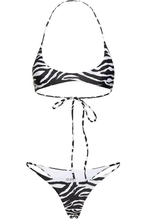 The Attico Zebra Print Lycra Triangle Bikini