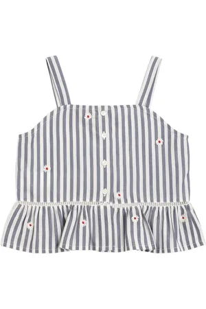 Max&Co. Daisy Embroidered Cotton Poplin Top