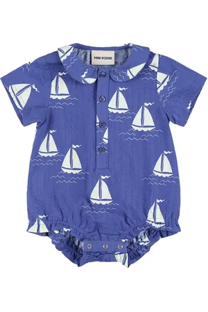 Mini Rodini Printed Woven Cotton Bodysuit