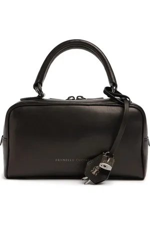 Brunello Cucinelli Glossy Leather Top Handle Bag