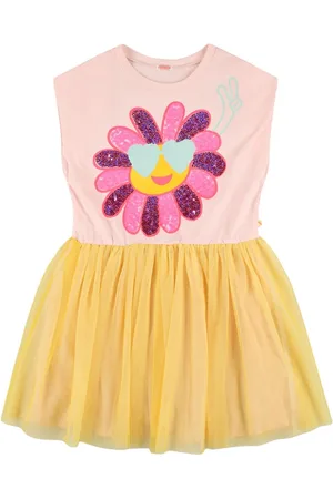 Billieblush Cotton Jersey & Tulle Dress