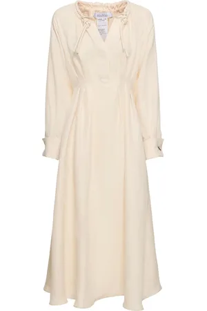 Max Mara Drina Linen & Silk Twill L/s Midi Dress