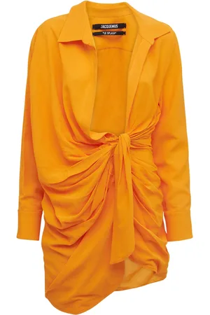 Jacquemus La Robe Bahia Jersey Draped Mini Dress