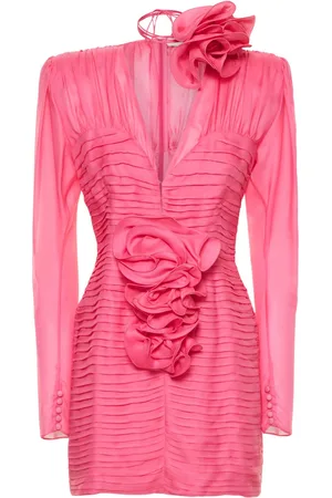 MAGDA BUTRYM Silk Georgette Flower Mini Dress