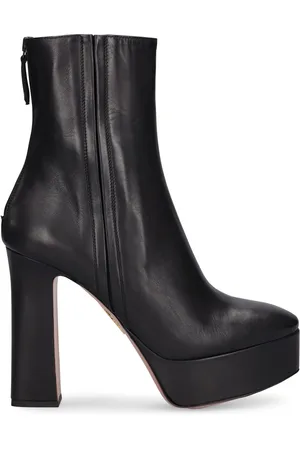 Aquazzura 120mm Groove Leather Ankle Boots