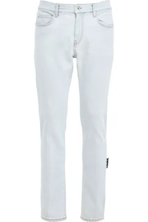 OFF-WHITE Diag Pocket Bleached Denim Skinny Jeans
