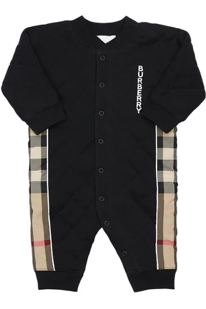 BURBERRY Tytöt Haalarit - Quilted Cotton Romper W/ Check Inserts
