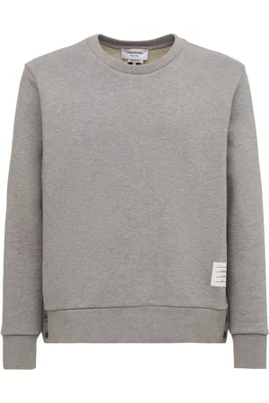Thom Browne Miehet Collegepaidat - Cotton Jersey Sweatshirt W/ Knit Stripe