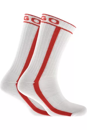 HUGO BOSS Miehet Sukat - 2 Pack Socks White