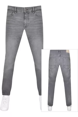HUGO BOSS Miehet Slim Fit Farkut - BOSS Delaware Slim Fit Mid Wash Jeans Grey