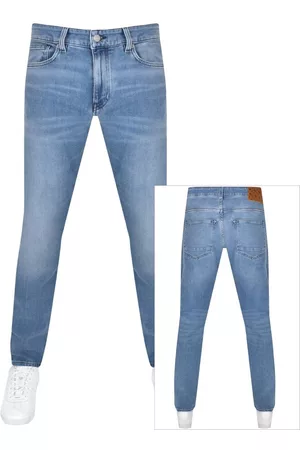 HUGO BOSS Miehet Slim Fit Farkut - BOSS Delano Slim Tapered Jeans Blue