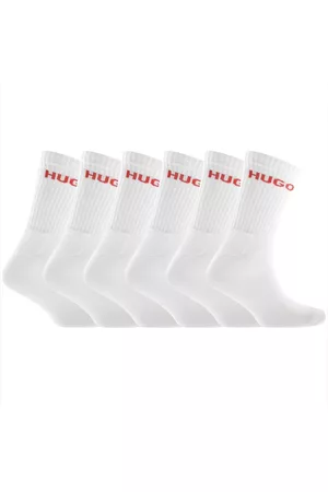 HUGO BOSS Miehet Sukat - 6 Pack Logo Socks White