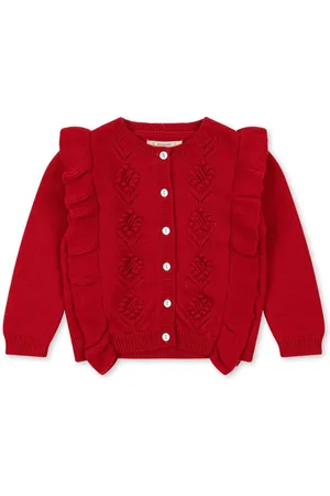 Konges Sløjd Fiol Ruffled Merino Wool Cardigan