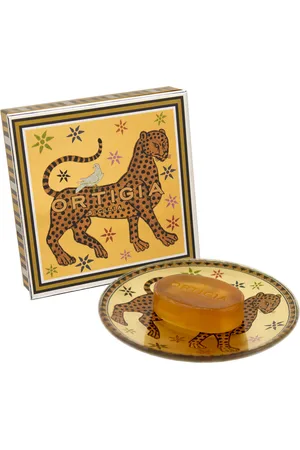 Ortigia Ambra Nera Glass Plate & Soap