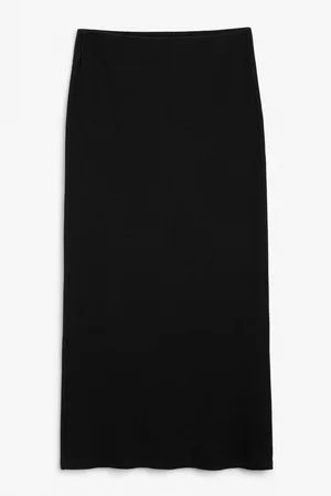 Monki Naiset Kynähameet - Ribbed tight maxi pencil skirt