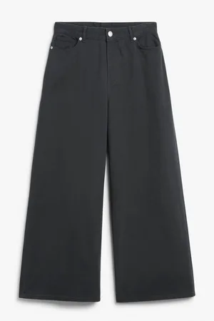 Monki Low waist baggy wide leg trousers
