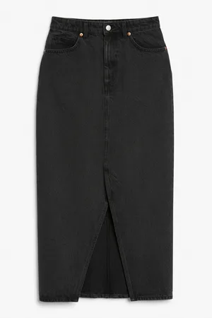 Monki Midi denim skirt