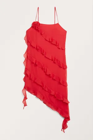 Monki Ruffled midi slip dress
