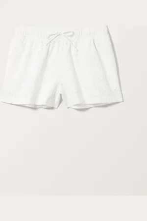 Monki Mini Broderie Anglaise Cotton Shorts