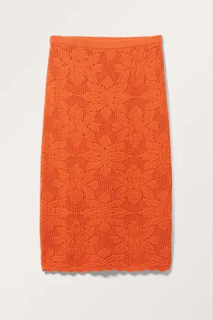 Monki Knitted Midi Pencil Skirt
