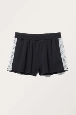 Monki Lace Panel Mini Shorts