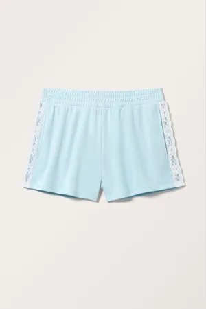 Monki Lace Panel Mini Shorts