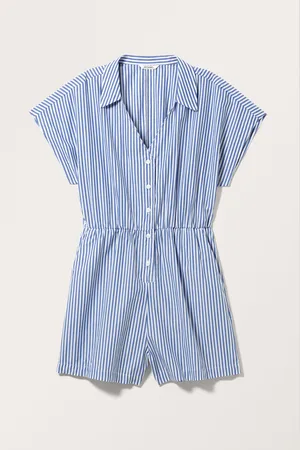 Monki Short Sleeve Poplin Playsuit
