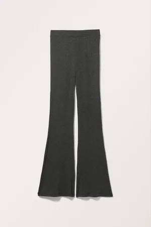 Monki Flared Ribbed Leggings