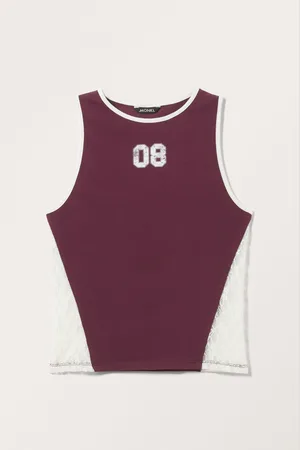 Monki Slim Lace Tank Top