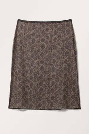 Monki Lace Trim Midi Skirt