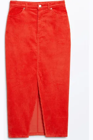 Monki Corduroy midi skirt