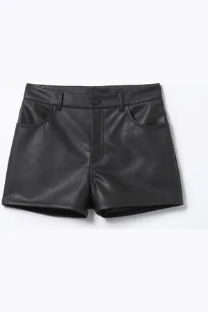 Monki Faux Leather Mini Shorts