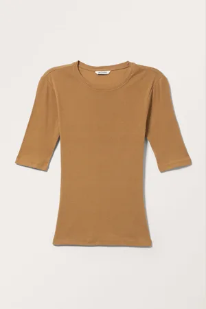 Monki Stretchy Short Sleeve Cotton Top