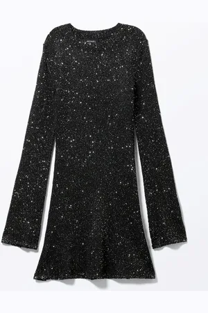 Monki Knitted Long-sleeved Sequin Dress