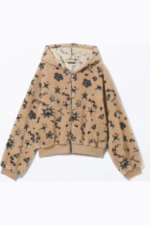 Monki Short Fleece Zip Hoodie