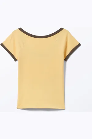 Monki Short-Sleeved Cowl Neck Top