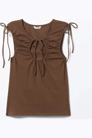 Monki Sleeveless Tie Keyhole Top