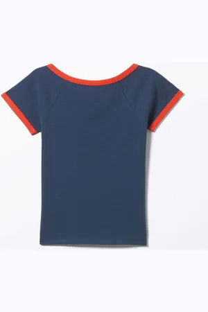 Monki Short-Sleeved Cowl Neck Top