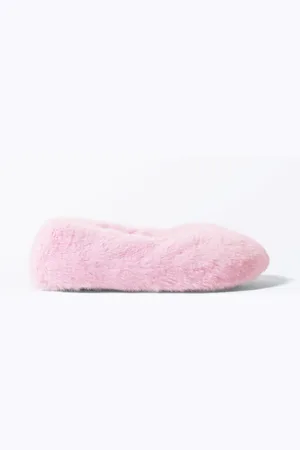 Monki Faux-Fur Ballerinas